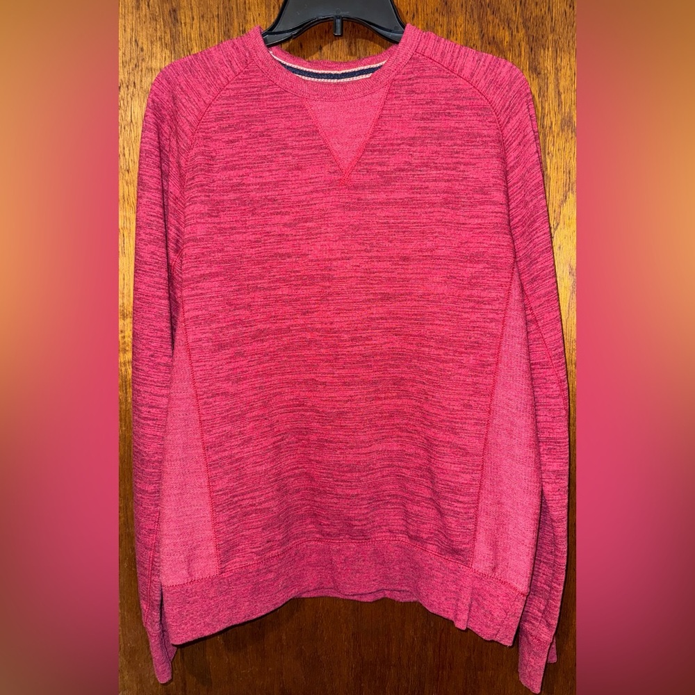 Men’s Champion Crewneck Sweatshirt Red Heather Size Medium Raglan Sleeves
